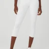 High-Waist Airbrush Capri - White