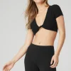 Ribbed Knotty Short Sleeve - Black