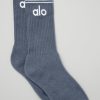 Unisex Throwback Sock - Bluestone/White