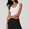 Ribbed Wellness Tank - White