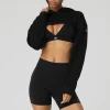 Cropped Shrug It Off Hoodie - Black