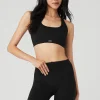 Seamless Ribbed Bra - Black
