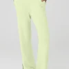 Knit High-Waist Salana Wide Leg Pant - Iced Green Tea