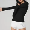 Alosoft Hooded Runner Long Sleeve - Black