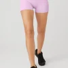 Semi-Sheer Seamless Cable Knit Hot Short - Sugarplum Pink