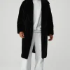 Oversized Faux Fur Trench - Black