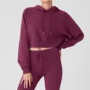 Cropped Double Take Hoodie - Wild Berry