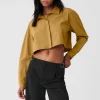 Cropped Take Me Out Button Up - Golden Olive Branch
