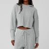 Cable Knit Winter Bliss Hoodie - Athletic Heather Grey