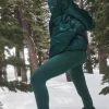 Airbrush Winter Warm High-Waist Nocturne Legging - Midnight Green
