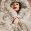 Opulent Faux Fur Statement Jacket - Oat