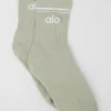 Unisex Half-Crew Throwback Sock - Limestone/White