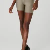 5&quot; Airlift High-Waist Leopard Debossed Biker Short - Gravel